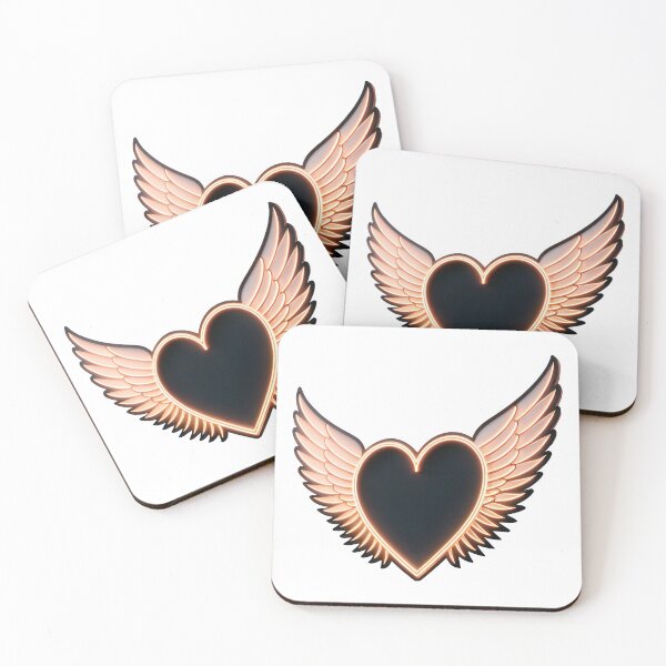 Item preview, Glowing heart with wings symbolizing love and freedom designed and sold by Creative88Art.