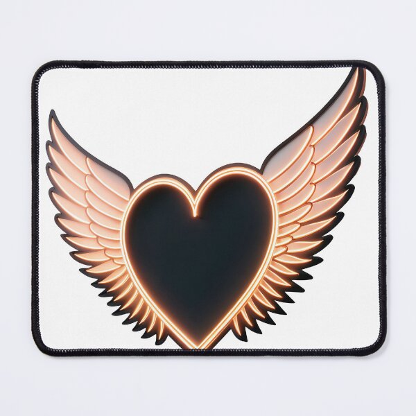 Item preview, Glowing heart with wings symbolizing love and freedom designed and sold by Creative88Art.