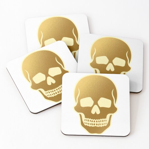 Item preview, Golden skull icon with metallic texture and bold design designed and sold by Creative88Art.