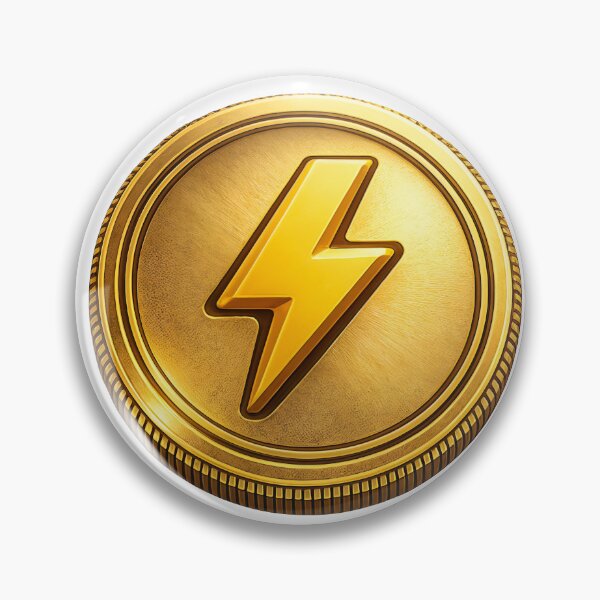 Item preview, Golden coin with lightning bolt symbol for energy or power designed and sold by Creative88Art.