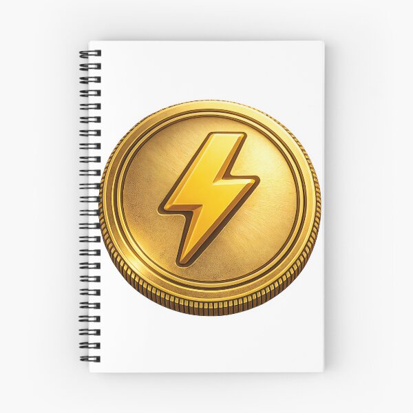 Item preview, Golden coin with lightning bolt symbol for energy or power designed and sold by Creative88Art.
