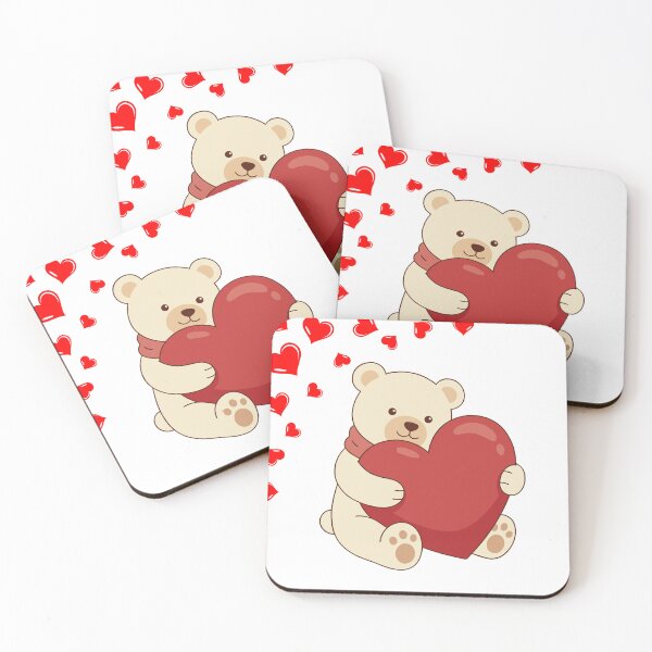Item preview, ADORABLE TEDDY BEAR HUGGING A BIG RED HEART  designed and sold by NordicDesigns20.