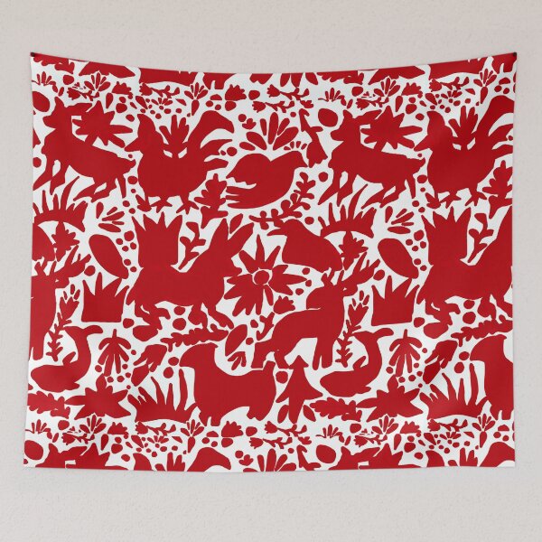 Item preview, Mexican Red Fire Otomi Mexican Folk Art Pattern designed and sold by TinaSalazar.