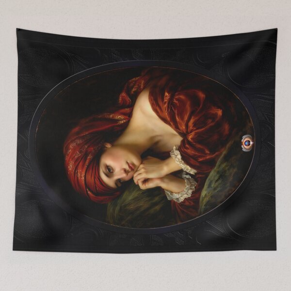 Item preview, Livia Moretti In Crimson Turban Classical Italian Portrait Elegant AI Concept Art by Xzendor7 designed and sold by Xzendor7 Digital Art Creations.