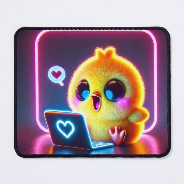 Item preview, Online Crush Chick – Neon Kawaii Laptop Love designed and sold by ComedyInkFactor.