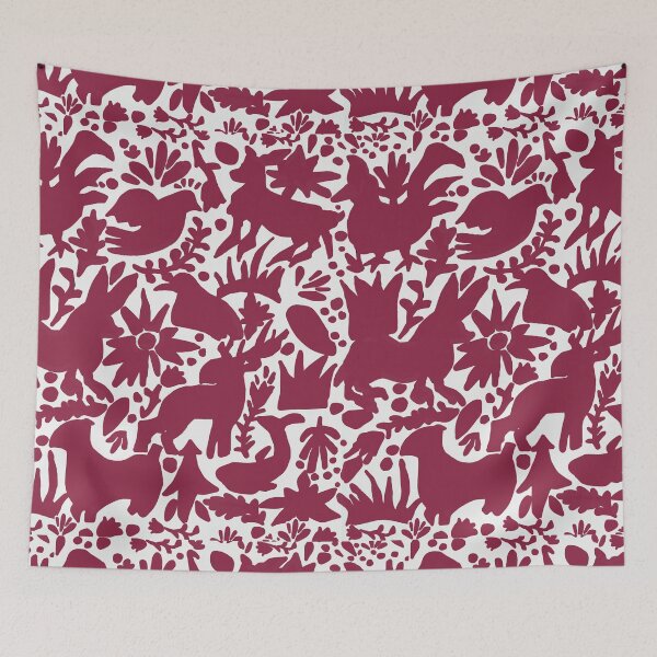Item preview, Mexican Otomi Texas Maroon Colors Mexican Folk Art designed and sold by TinaSalazar.
