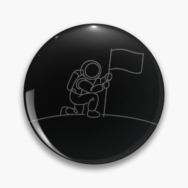 Artikelvorschau, Minimalistische Astronautenpflanzung mit Flagge – Modernes Weltraumforschungsdesign entworfen und verkauft von Forged in the Warp.