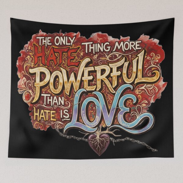 Item preview,  the only thing more powerful than hate is love designed and sold by Fatomfatom.