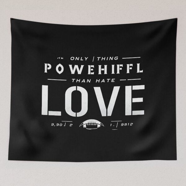 Item preview, The Only Thing More Powerful Than Hate Is Love Minimal Football Quote Design designed and sold by Uglyandcute.