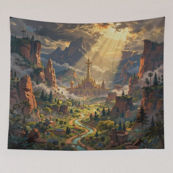 Item preview, Golden Fantasy Castle in Majestic Mountain Valley World designed and sold by FotoworldEdel.