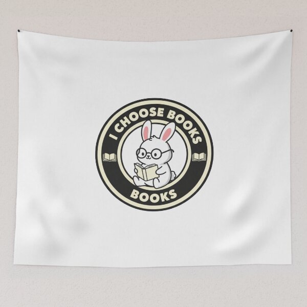Item preview, I Choose Books – Cute Bunny Reading Design designed and sold by GreenArtMA.
