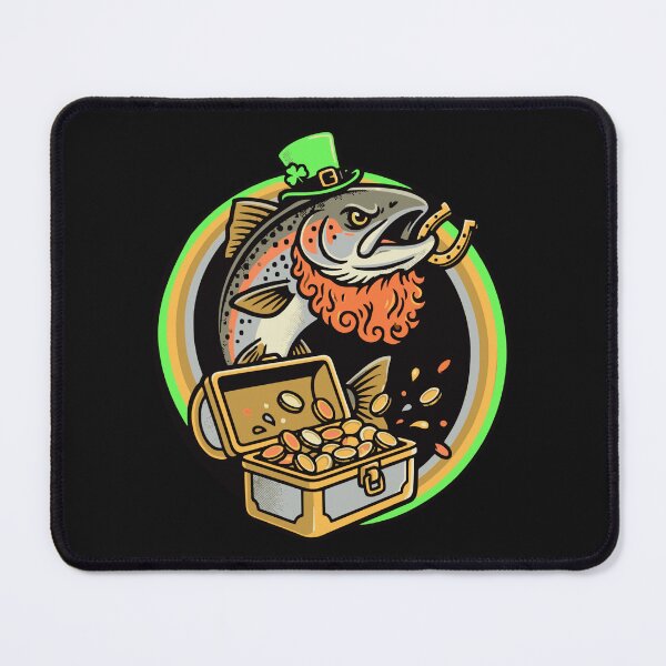 Item preview, Leprechaun Trout Treasure Fishing Cartoon designed and sold by EimSol.