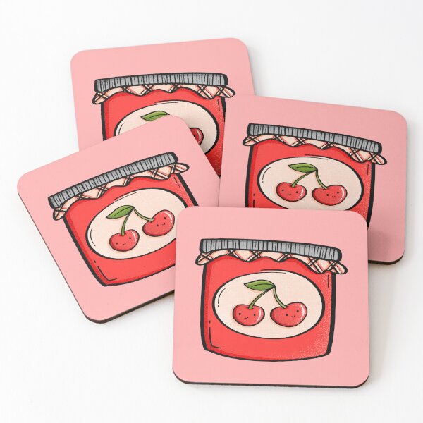 Item preview, Cute Cherry Jam Jar Illustration designed and sold by kellybeandoodles.
