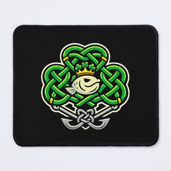 Item preview, Celtic Crowned Fish Lucky Angler Emblem designed and sold by EimSol.