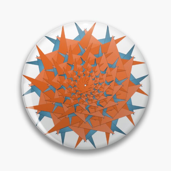 Item preview, Dual Flame Spiral — 3D Geometric Fractal in Orange & Blue designed and sold by W-A-C-O.