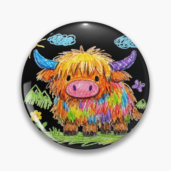 Item preview, Vibrant Rainbow Highland Cow Art - Whimsical Scottish Coo Illustration designed and sold by Loom on the Loch.