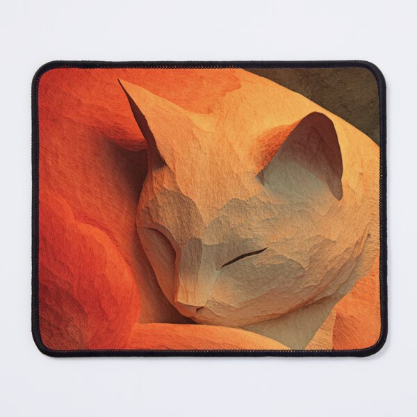 Item preview, Minimalist Neon Sleeping Cat – Modern Bas-Relief Artwork designed and sold by VieUnique.