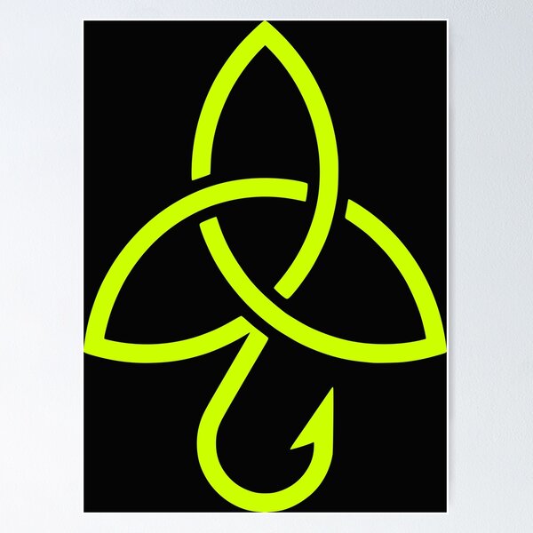 Item preview, Celtic Trinity Hook Minimal Fishing Icon designed and sold by EimSol.