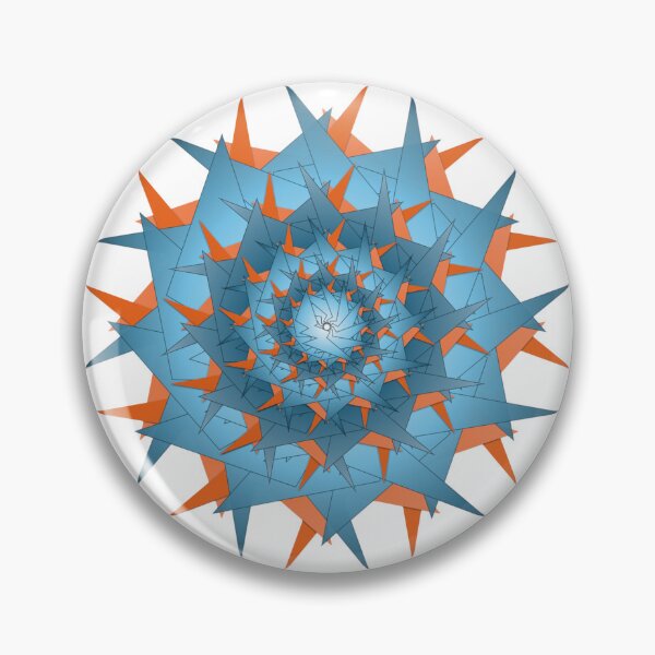 Item preview, Radiant Dual‑Tone Spiral — Blue & Orange Geometric Fractal Burst designed and sold by W-A-C-O.