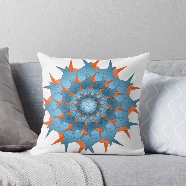 Item preview, Radiant Dual‑Tone Spiral — Blue & Orange Geometric Fractal Burst designed and sold by W-A-C-O.