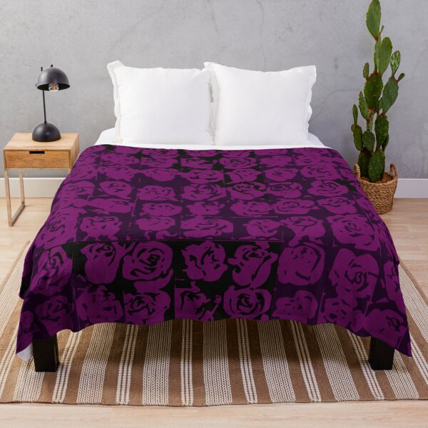 Item preview, Red Rose Grid on Black Background – Dark Floral Pattern designed and sold by destelloacido.