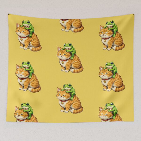 Item preview, Cat and frog, happy accomplices designed and sold by FroggyOnly.