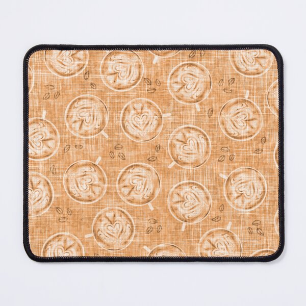 Item preview, Coffee Lovers Latte Art Hearts Linen Texture - Espresso Sepia Brown designed and sold by LoveAlways-AEP.