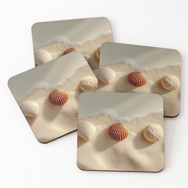 Item preview, Minimalist Shoreline Shells and Palm Fan designed and sold by chase-thewave.