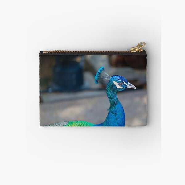 Item preview, Vibrant Peacock Portrait - Majestic Blue and Iridescent Green Wildlife Photography designed and sold by AbulailArt.