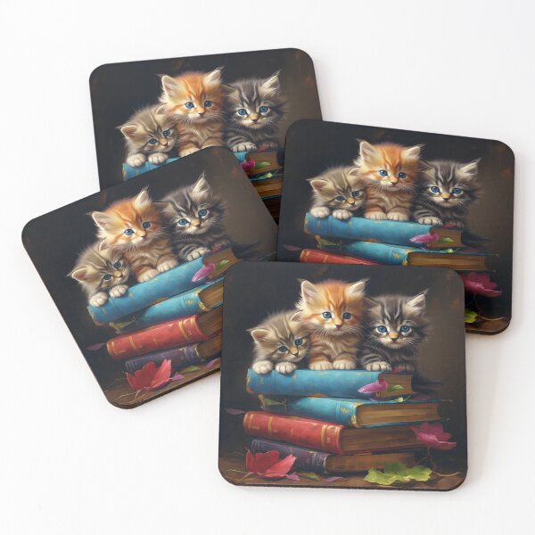 Item preview, Kittens and Books designed and sold by bubblyrainbow.