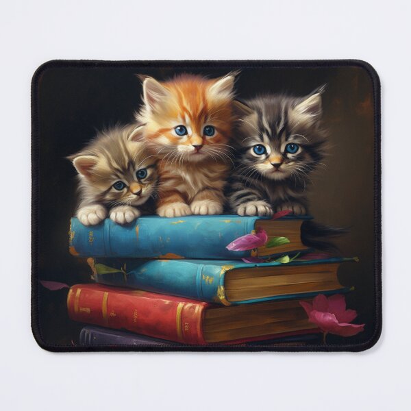Item preview, Kittens and Books designed and sold by bubblyrainbow.
