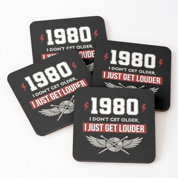 Item preview, Vintage 1980 Drummer Birthday - I Don't Get Older I Just Get Louder designed and sold by LinaValearte.