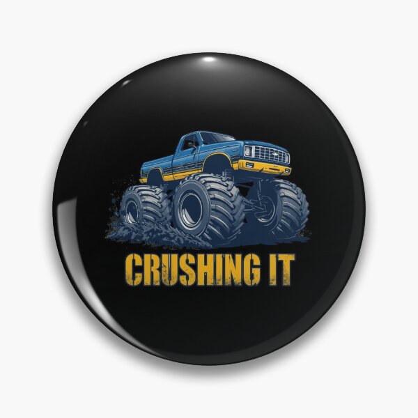 Item preview, Monster Truck Down Syndrome | Crushing It Blue & Yellow 3.21 designed and sold by MotivAura.
