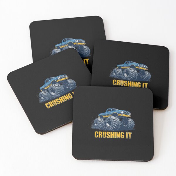 Item preview, Monster Truck Down Syndrome | Crushing It Blue & Yellow 3.21 designed and sold by MotivAura.