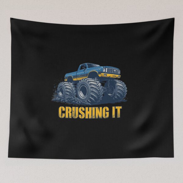 Item preview, Monster Truck Down Syndrome | Crushing It Blue & Yellow 3.21 designed and sold by MotivAura.