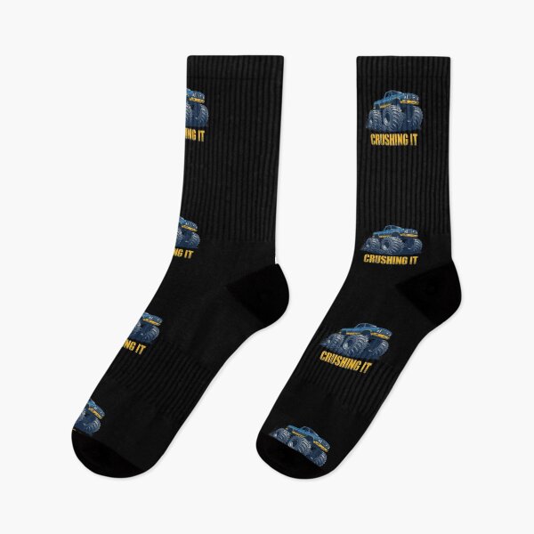 Item preview, Monster Truck Down Syndrome | Crushing It Blue & Yellow 3.21 designed and sold by MotivAura.