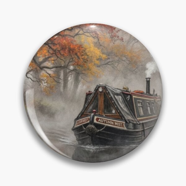 Item preview, Narrowboat in an Autumn Mist designed and sold by Be Original - Seb Jay.