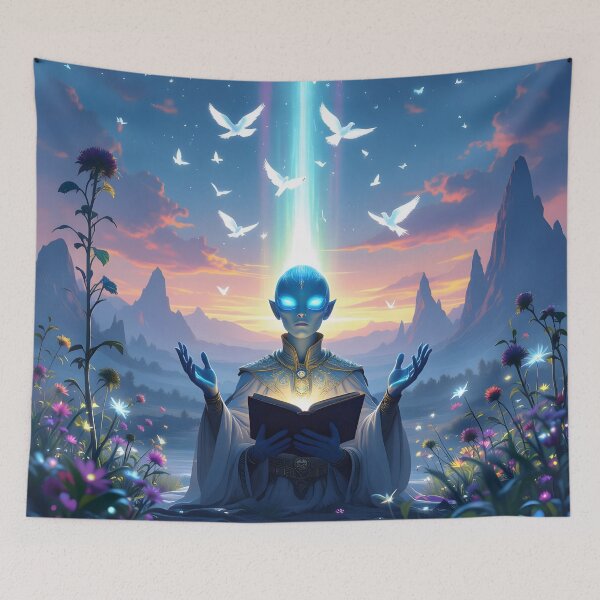 Item preview, The guardian of the celestial tome under the radiance of truth designed and sold by KunstGeist.