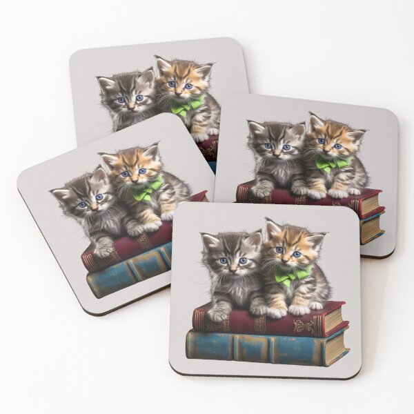 Item preview, Kitten on the Books designed and sold by bubblyrainbow.
