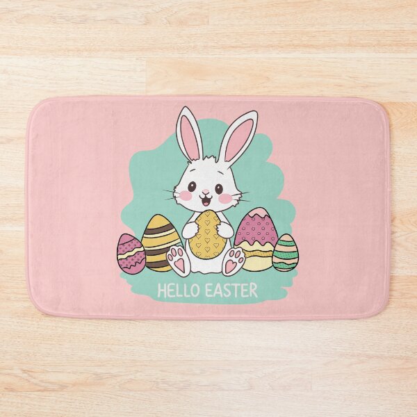 Item preview, Hello Easter Cute Bunny – Pastel Easter Eggs Kawaii Spring Design designed and sold by SimoesArtistry.