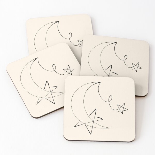 Item preview, Moon And Stars Symbol Hand Drawn Line Art Illustration designed and sold by StructureMeBG.