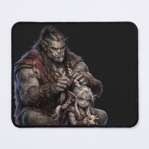 Item preview, Gentle Orc Dad Braiding Daughter's Hair designed and sold by Vellaro.