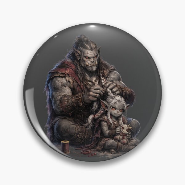 Item preview, Gentle Orc Dad Braiding Daughter's Hair designed and sold by Vellaro.
