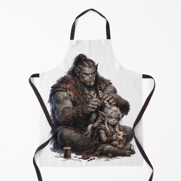 Item preview, Gentle Orc Dad Braiding Daughter's Hair designed and sold by Vellaro.