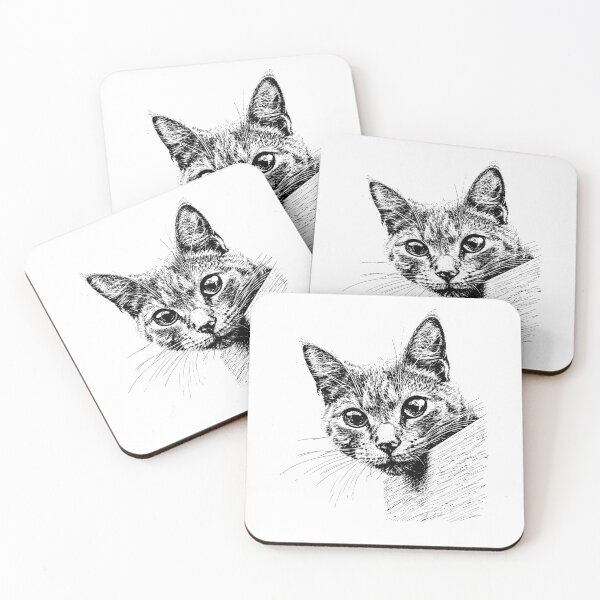 Item preview, Scribble Cat Minimal Line Art Japanese designed and sold by MuniraWearify.
