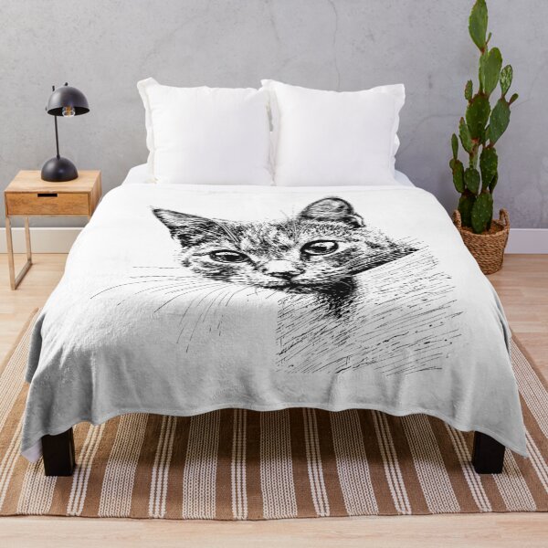 Item preview, Scribble Cat Minimal Line Art Japanese designed and sold by MuniraWearify.