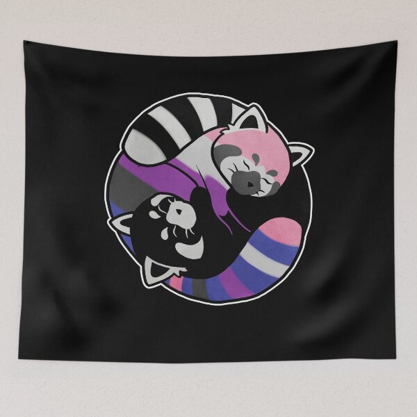 Item preview, Genderfluid Red Panda Yin Yang LGBT Pride Flag designed and sold by Clara Hollins.