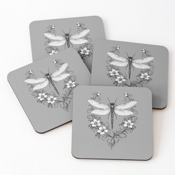 Item preview, Dragonfly minimalism summer floral line art  designed and sold by Natart1004.