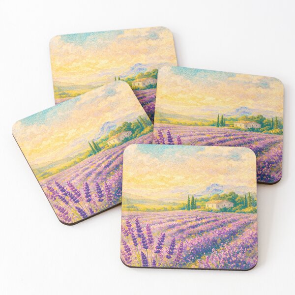 Item preview, Lavender Field in Provence – Romantic Countryside Landscape Wall Art Print designed and sold by Gold Turtle  Lina.