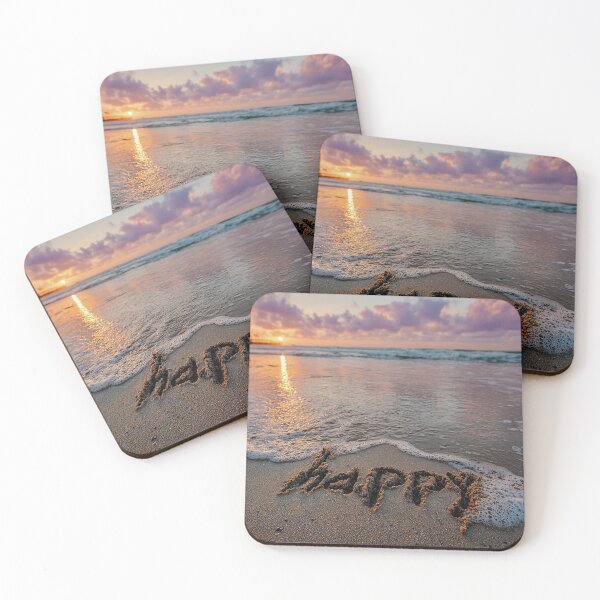 Item preview, Happy Word Written In Ocean Beach Sand designed and sold by chase-thewave.